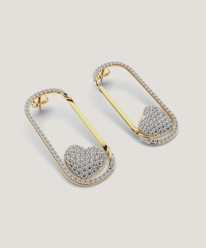 Round Drop Stud Earrings