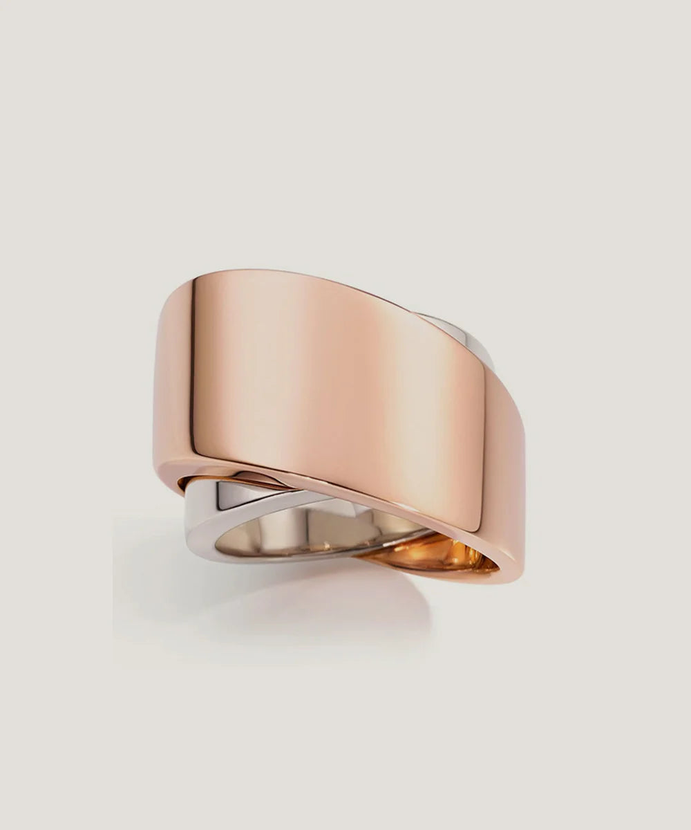 Ring Sette Solitaire Gold With Platinum