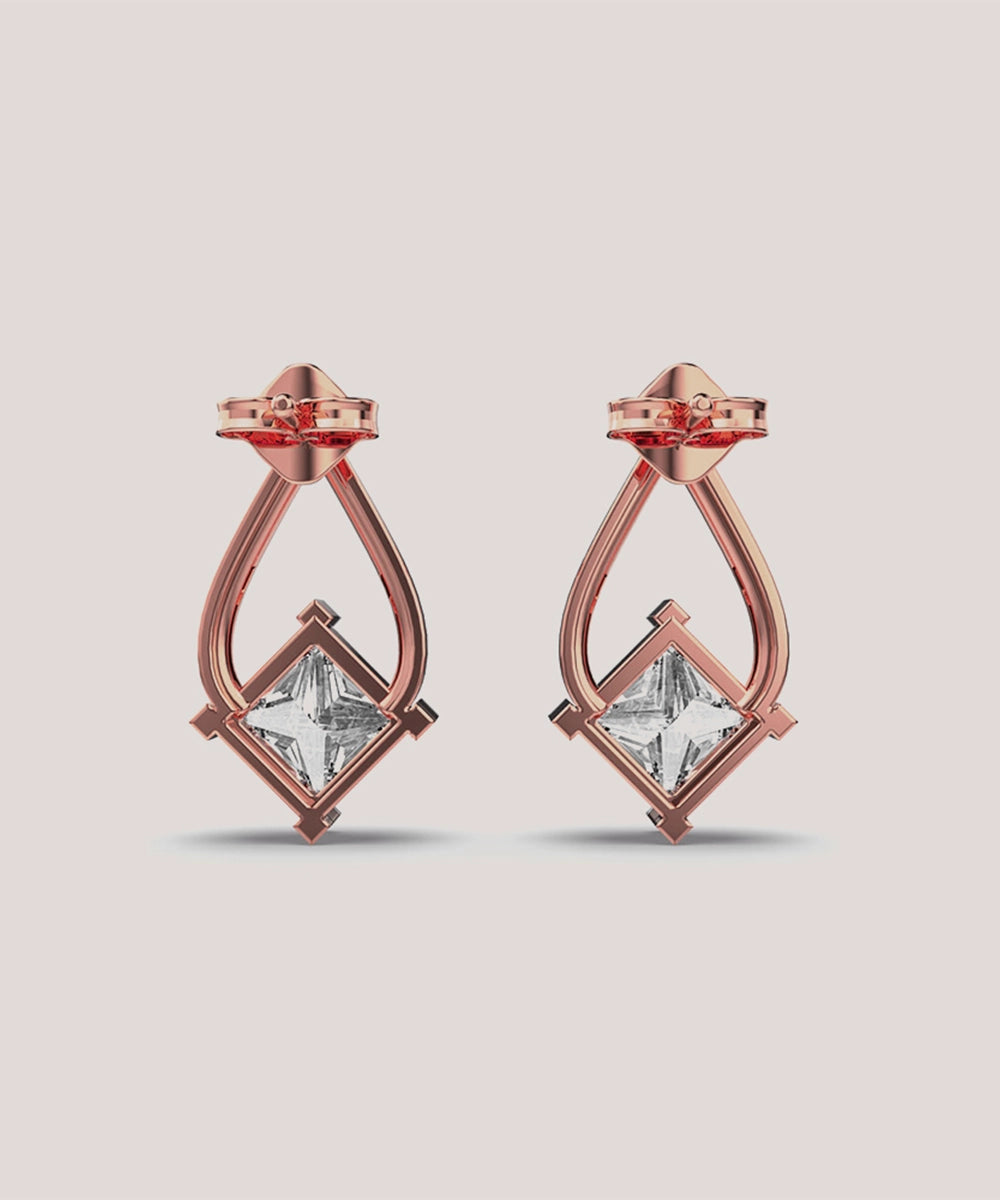 Solid Gold Drop Earring