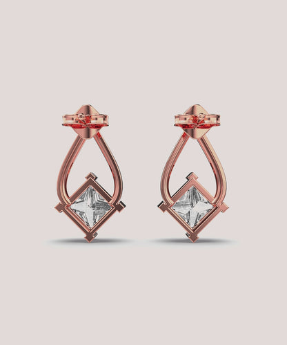 Solid Gold Drop Earring