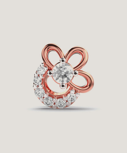 Stone Natural Diamond Pierced Nose Pin