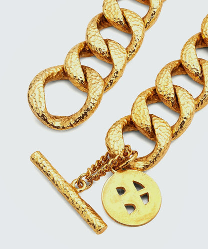 Gold Hammered Chain Necklace