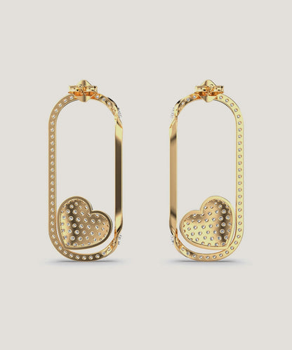 Round Drop Stud Earrings