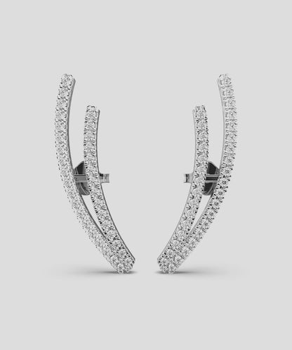 Diamond Half Hoop Earrings