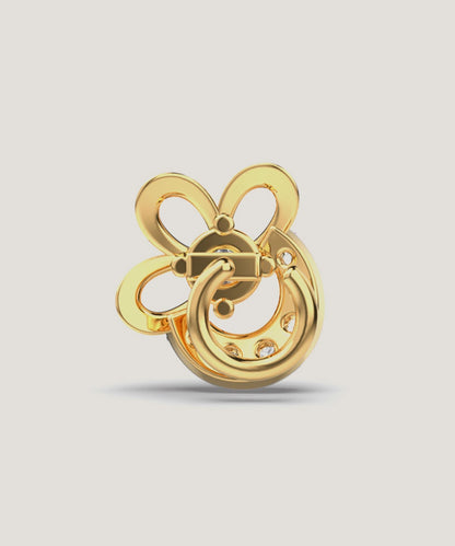 Stone Natural Diamond Pierced Nose Pin