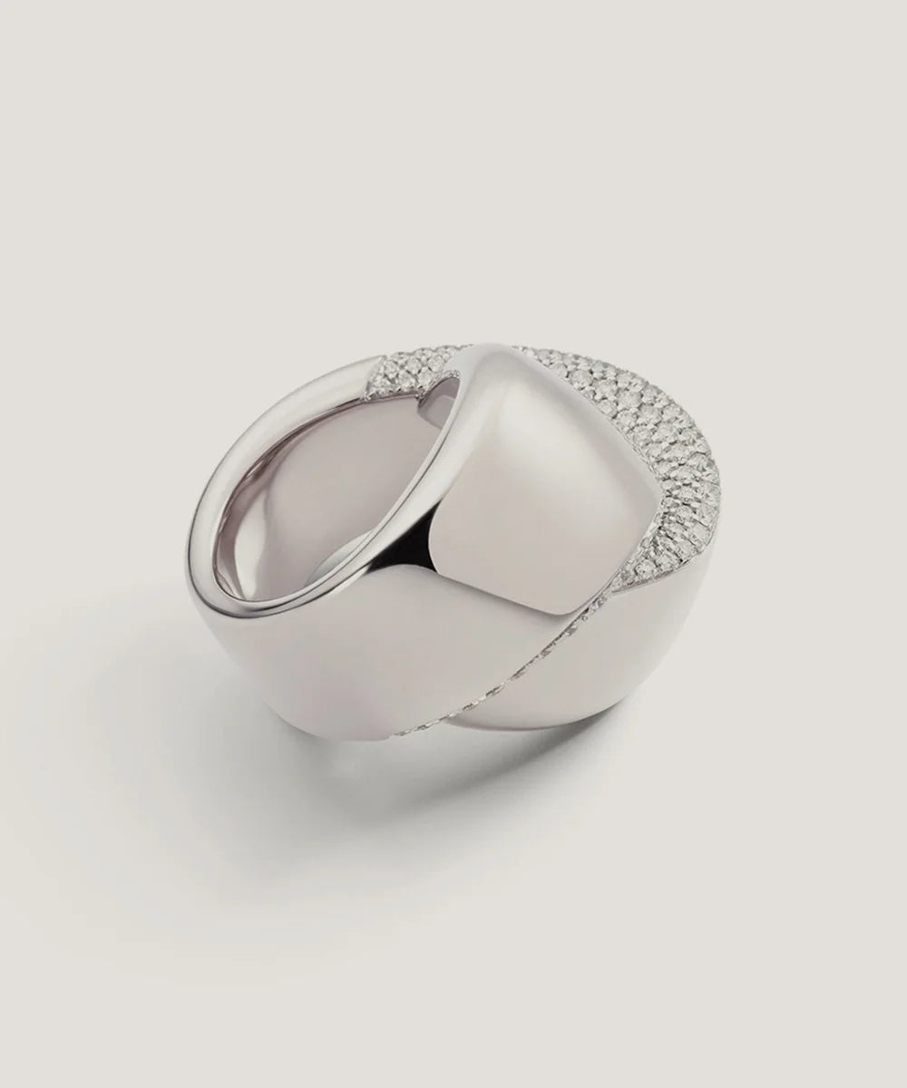 Ring Sette Solitaire Gold With Platinum