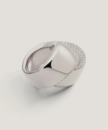 Ring Sette Solitaire Gold With Platinum