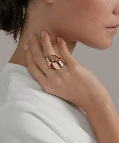 Gold Plated Geometric Wisp Ring