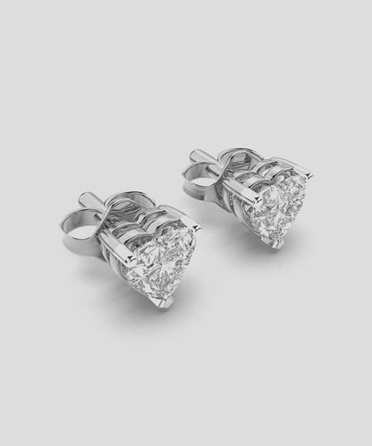 Heart Shape Solitaire Earring