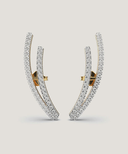 Diamond Half Hoop Earrings