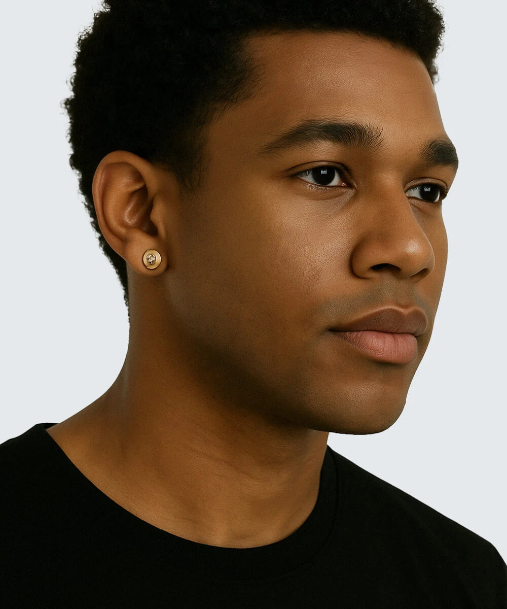 22K Gold Fancy Earrings For Men