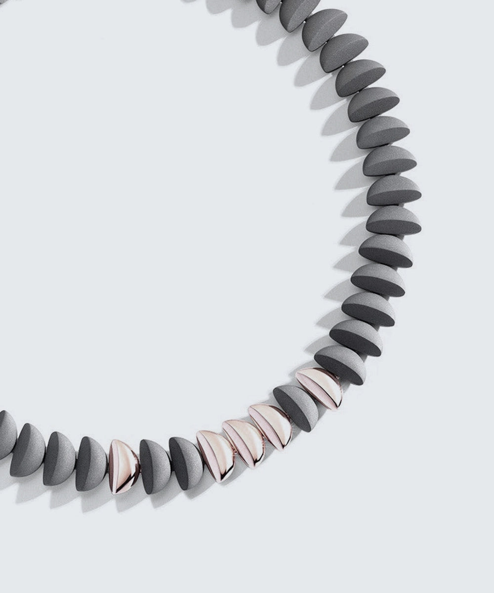 Gold Necklace With Black Stone Pendant