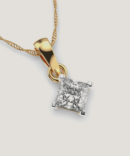 Silver Double Prongs Pendant Necklace