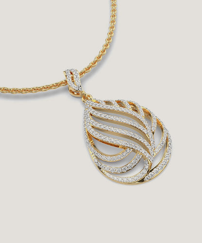 Gold Andrea Overlap Pendant For Women