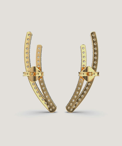 Diamond Half Hoop Earrings