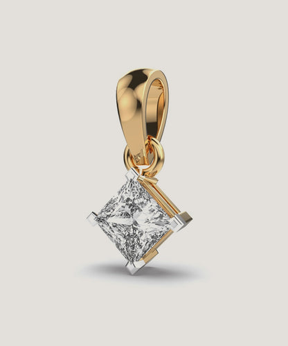 Silver Double Prongs Pendant Necklace