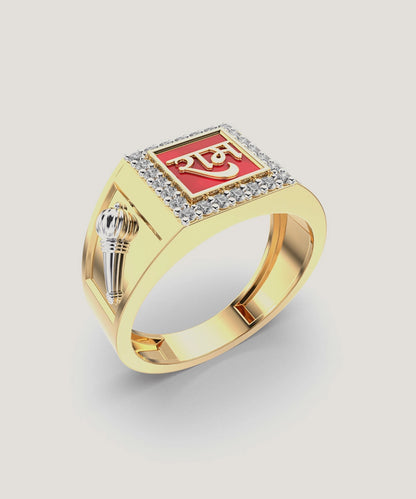 Men's Stone With Diamond Ring