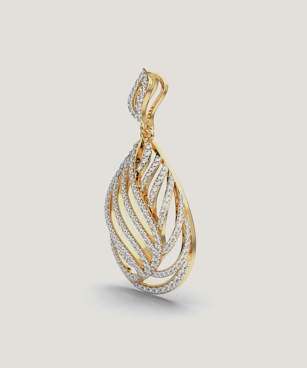 Gold Andrea Overlap Pendant For Women