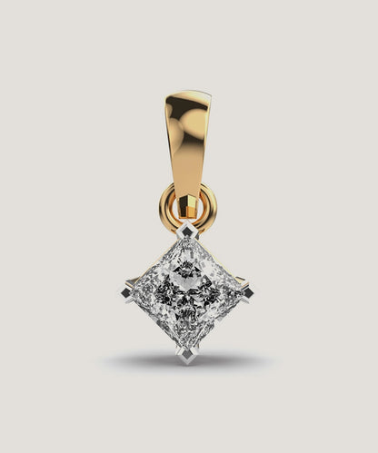 Silver Double Prongs Pendant Necklace