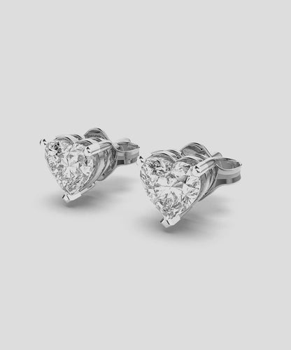 Heart Shape Solitaire Earring