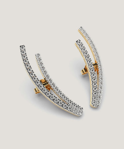 Diamond Half Hoop Earrings