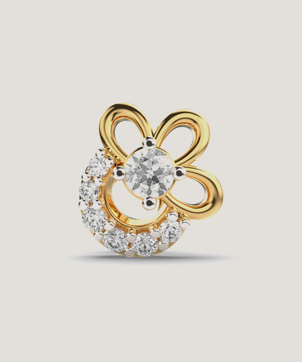 Stone Natural Diamond Pierced Nose Pin