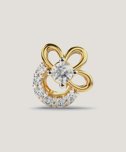 Stone Natural Diamond Pierced Nose Pin
