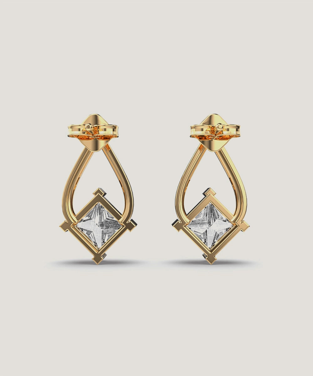 Solid Gold Drop Earring