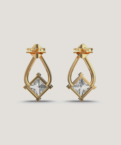 Solid Gold Drop Earring