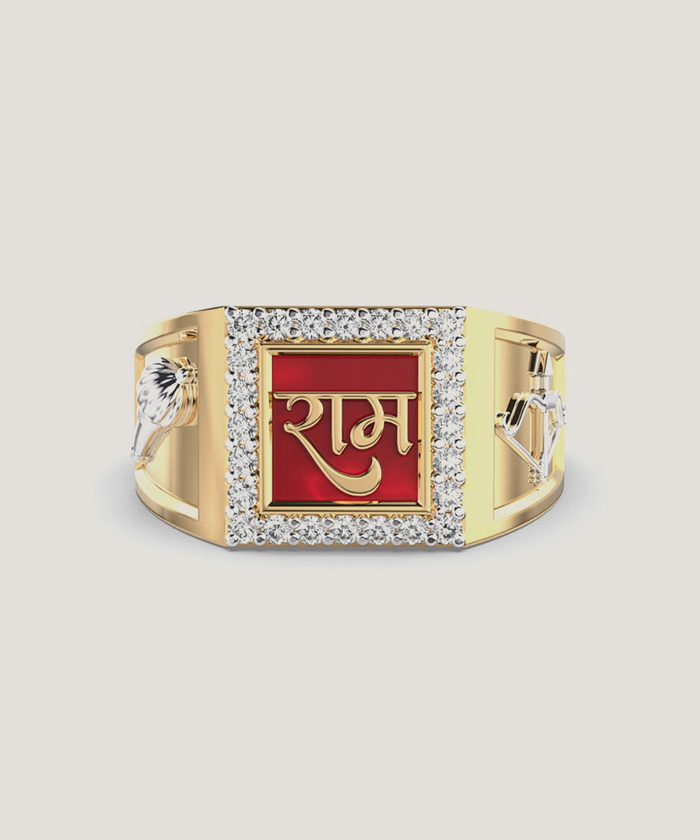 Men's Stone With Diamond Ring