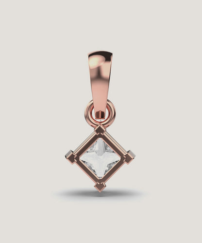 Silver Double Prongs Pendant Necklace
