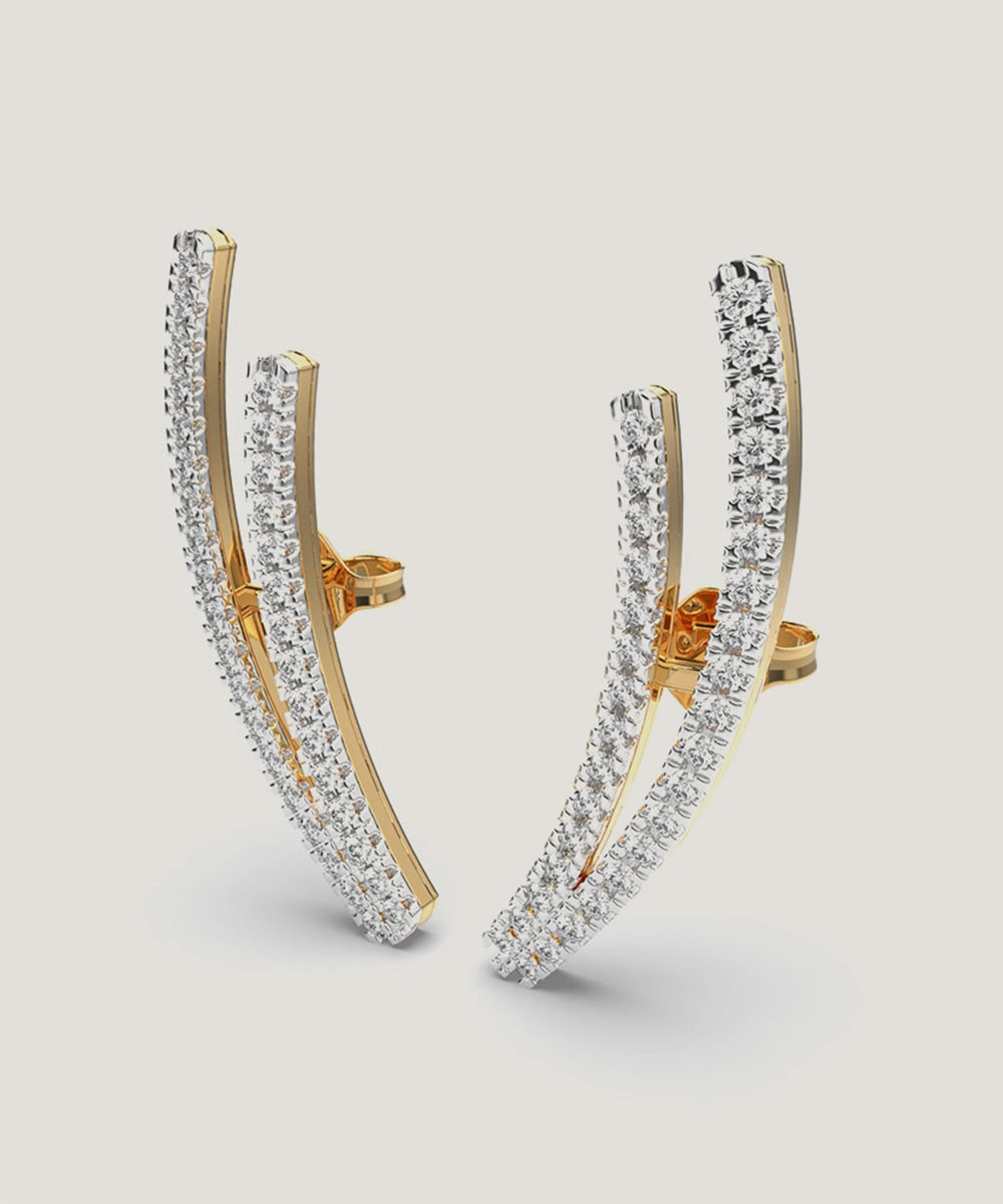 Diamond Half Hoop Earrings