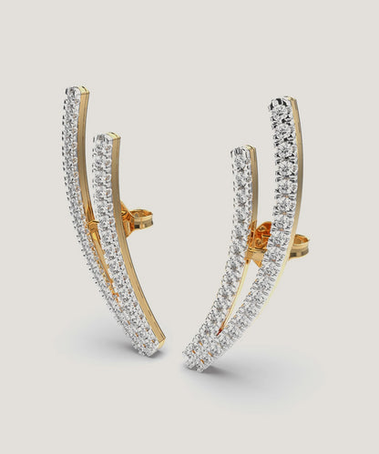 Diamond Half Hoop Earrings