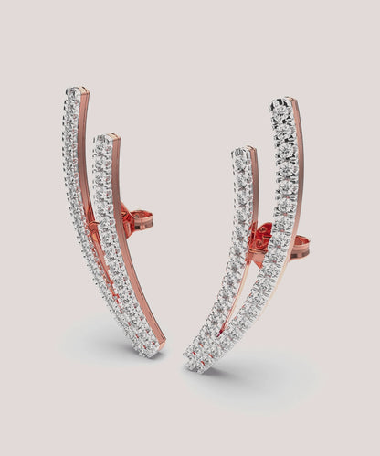 Diamond Half Hoop Earrings