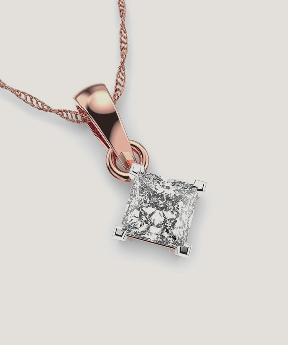 Silver Double Prongs Pendant Necklace