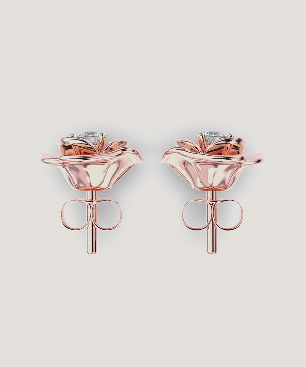 Rose Flower Stud Earrings