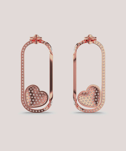 Round Drop Stud Earrings